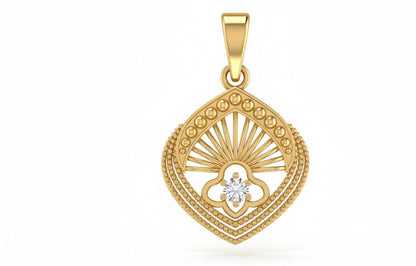 Moissanite Pendant Necklace | Hypoallergenic Teardrop Sunburst Design | Gold, Rose Gold, Silver