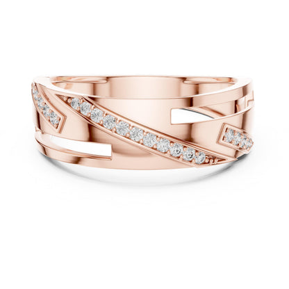 Riora luxury CZ wedding band ring in rose gold, silver, with hypoallergenic design and promise anniversary style.