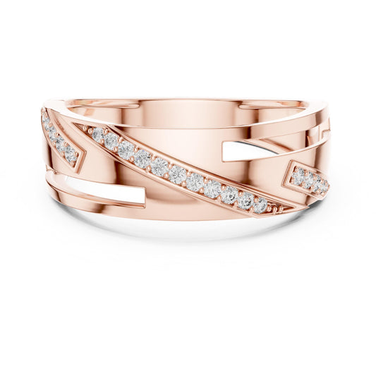 Riora luxury CZ wedding band ring in rose gold, silver, with hypoallergenic design and promise anniversary style.