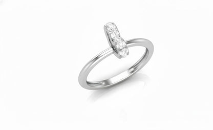 Moissanite Bar Ring | Dainty Diamond Look Ring | Hypoallergenic Stackable Promise Ring
