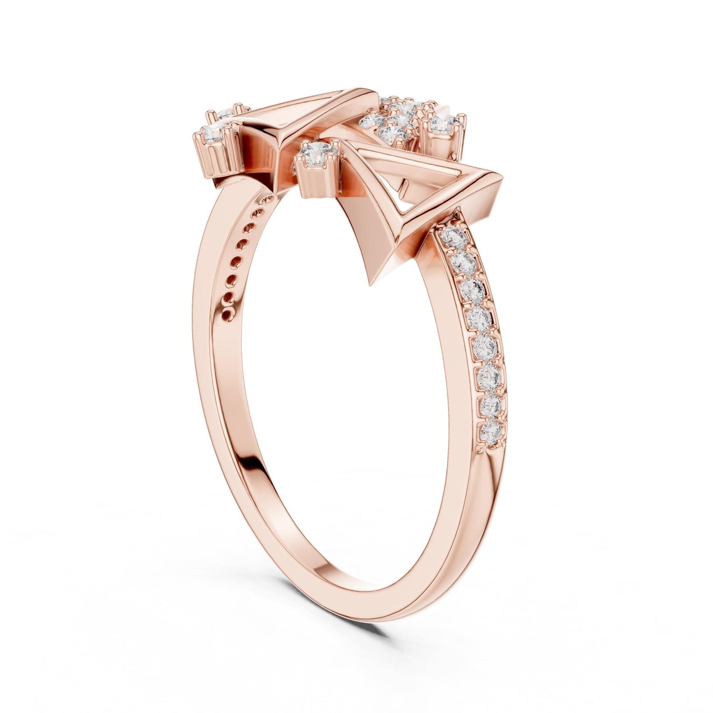 Geometric Triangle CZ Ring | Gold Silver Rose Gold Stackable Statement Ring