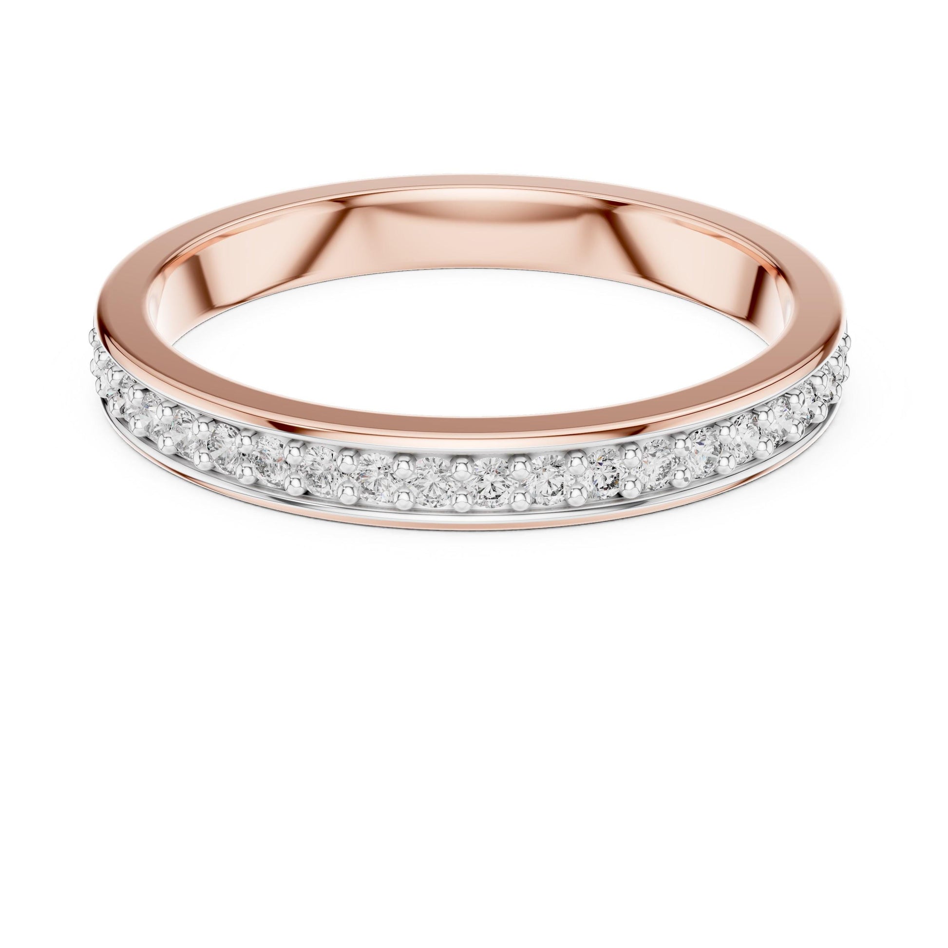 Riora moissanite diamond wedding band, minimalist stackable ring with dainty design, perfect for bridal or anniversary gift.