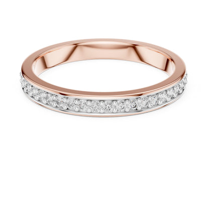 Riora moissanite diamond wedding band, minimalist stackable ring with dainty design, perfect for bridal or anniversary gift.