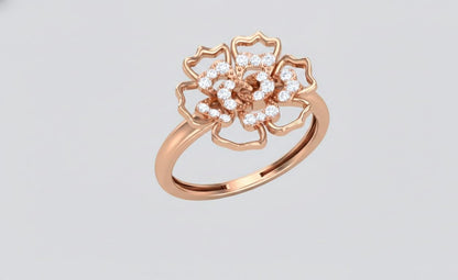 Moissanite Flower Ring | Floral Diamond Look Ring | Nickel-Free Hypoallergenic Statement Jewelry