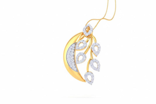 Moissanite Leaf Pendant Necklace | Rose Gold & Silver, Hypoallergenic