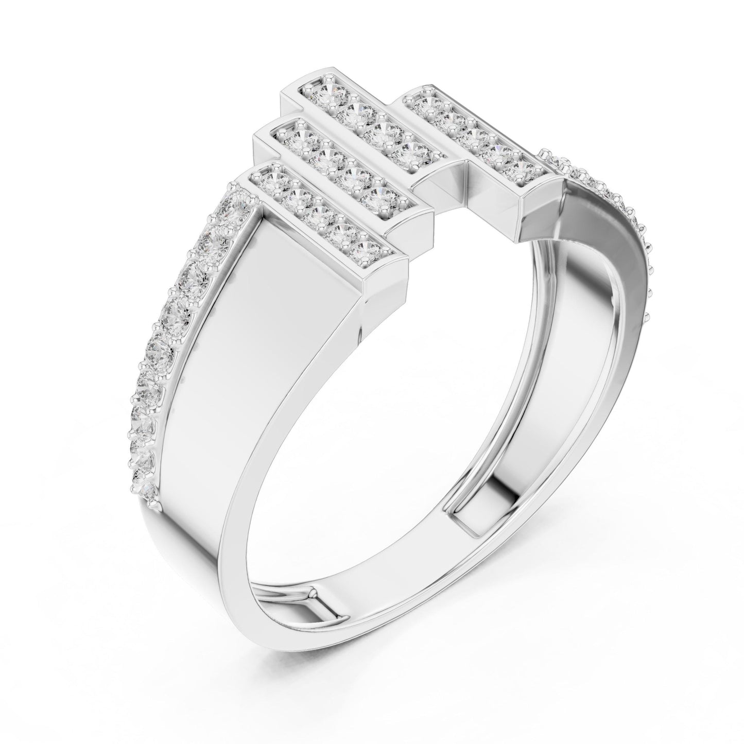 Riora luxury CZ statement ring for women with gold, rose, and silver adjustable band, perfect for anniversaries and Valentine’s Day.