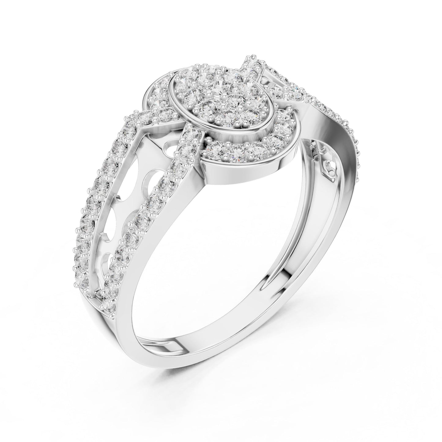 Oval Halo CZ Ring | 925 Hypoallergenic Engagement Ring for Women | Gold, Rose Gold & Silver