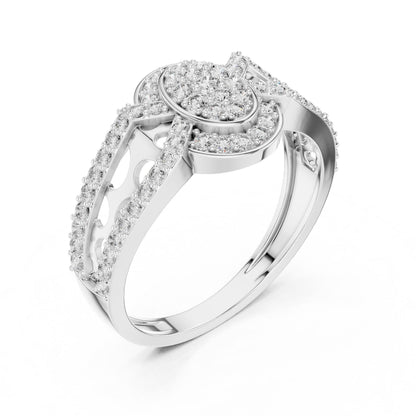 Oval Halo CZ Ring | 925 Hypoallergenic Engagement Ring for Women | Gold, Rose Gold & Silver