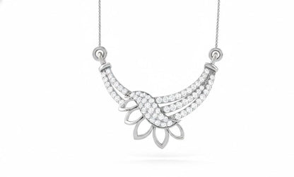 Riora luxury moissanite floral pendant necklace in rose gold, bridal wedding jewelry with intricate flower design and sparkling stones