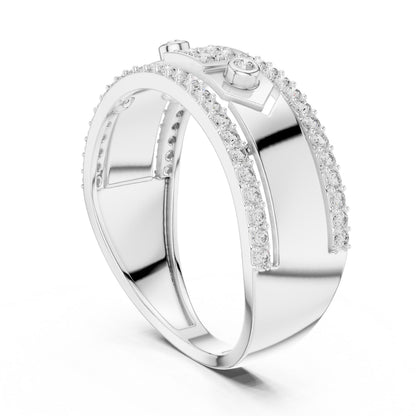 Riora luxury moissanite diamond statement ring for women in rose gold, featuring a bold cocktail band for bridal or party jewelry