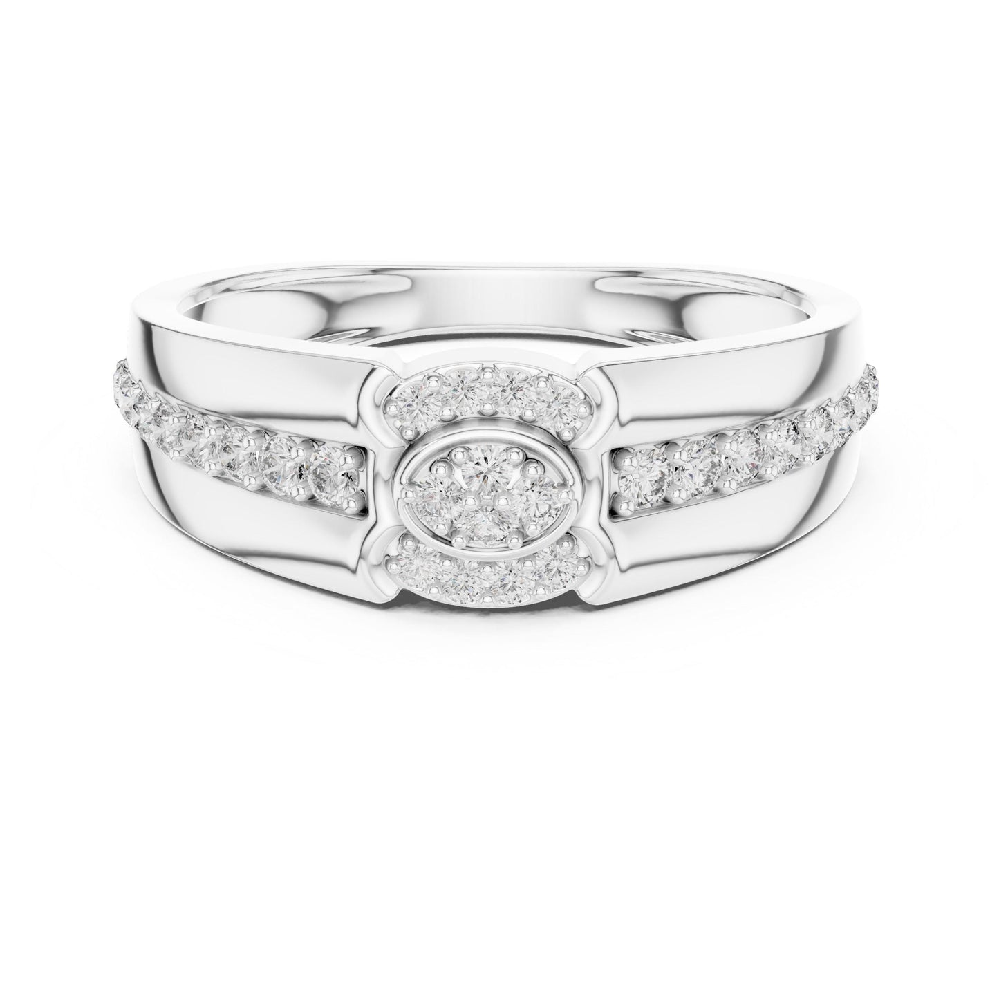 Riora luxury diamond halo rose gold engagement ring with a central diamond and delicate band, perfect for bridal or wedding jewelry.