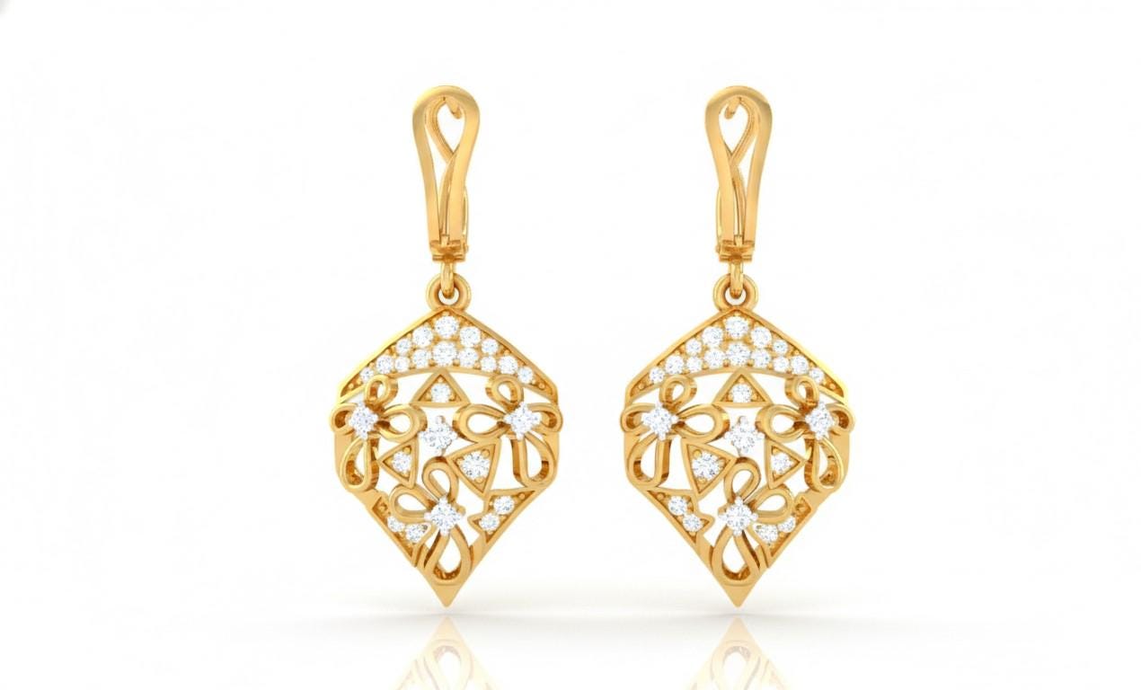 Moissanite Drop Stud Earrings | Hypoallergenic Luxury Dangle Earrings | Gold, Rose Gold & Silver | Riora