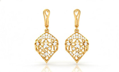 Moissanite Drop Stud Earrings | Hypoallergenic Luxury Dangle Earrings | Gold, Rose Gold & Silver | Riora