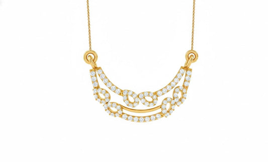 Riora dainty gold layered moissanite diamond necklace with minimalist double chain, perfect for everyday wear or gifting.